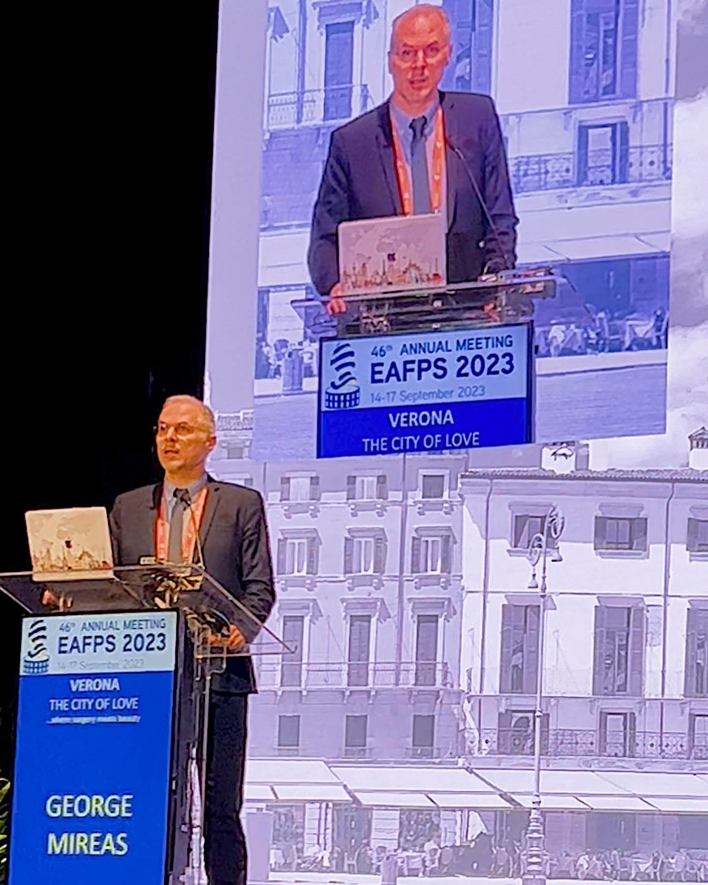 Dr George Mireas delivering a lecture at EAFPS international congress