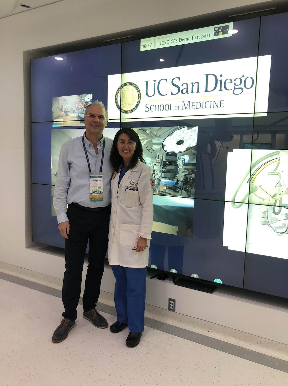 Dr George Mireas with faculty member at UC San Diego during the AAFPRS cadaver rhinoplasty training program