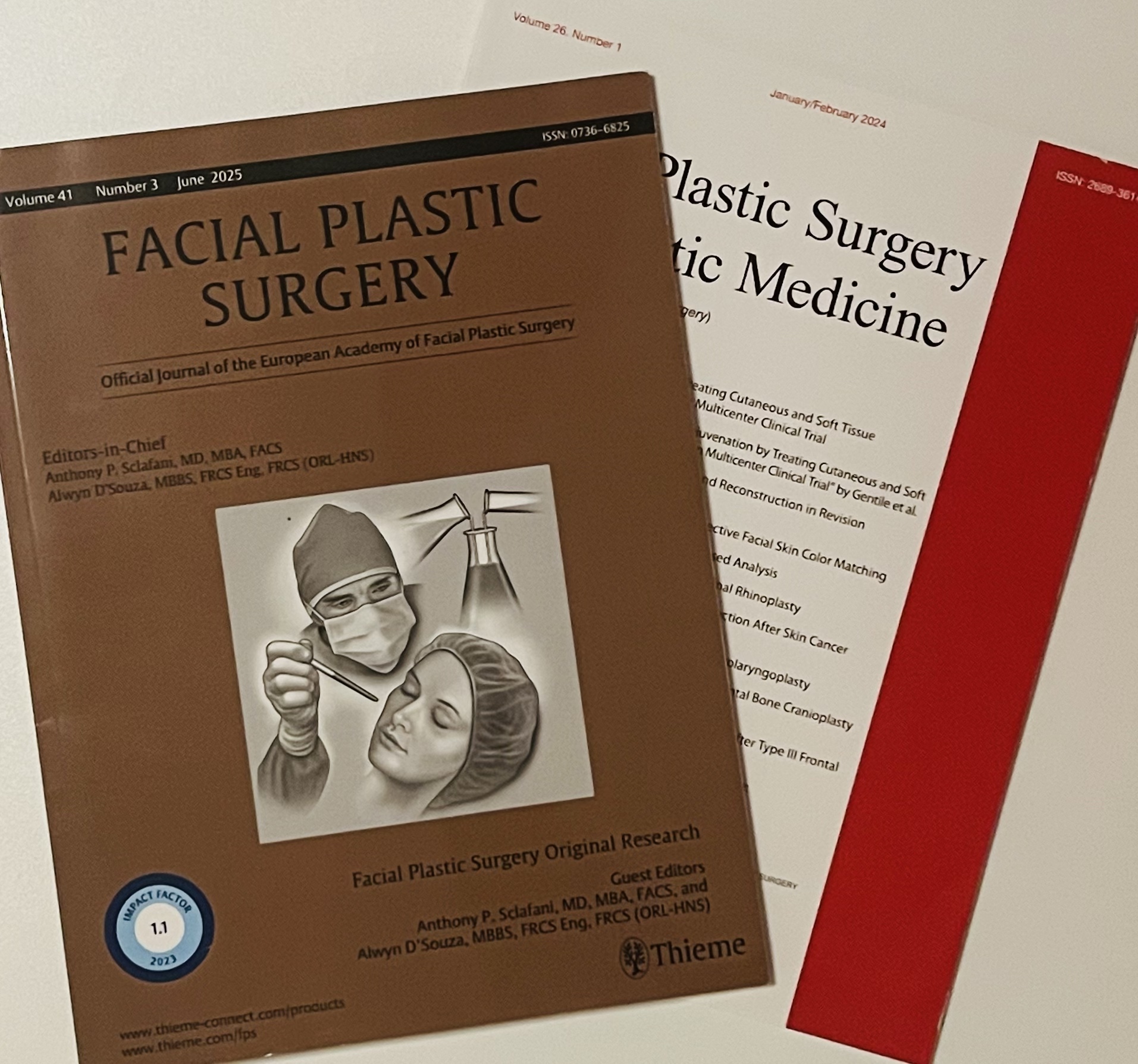 Scientific publications in facial plastic surgery and rhinoplasty