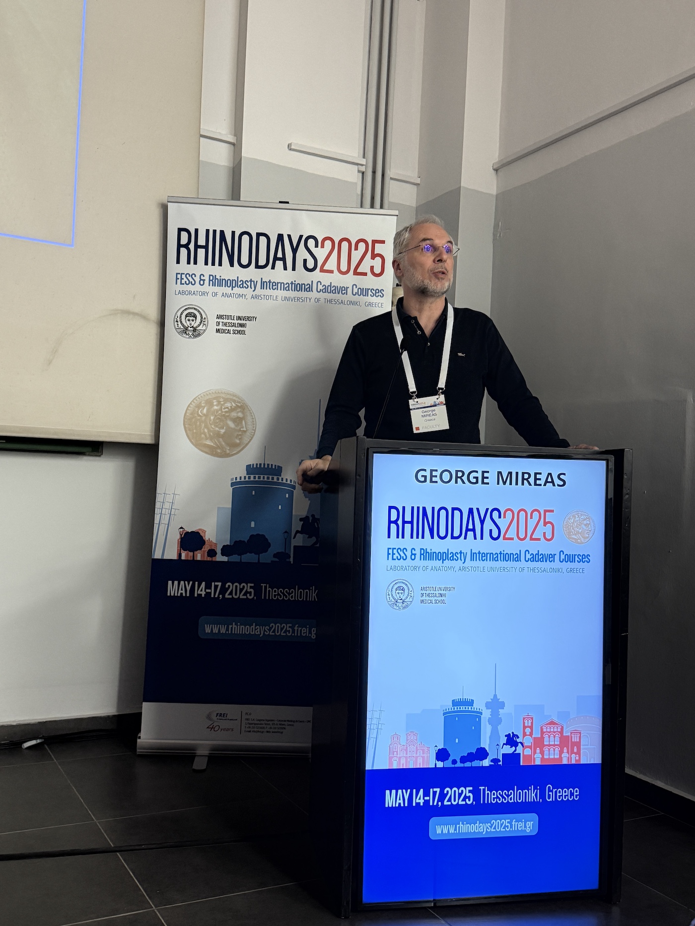 Dr George Mireas speaker at RhinoDays 2025 FESS and Rhinoplasty International Cadaver Courses