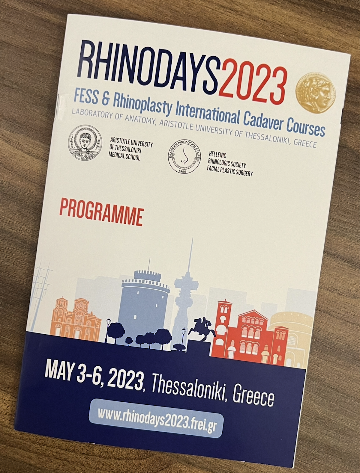 Printed scientific programme booklet of RHINODAYS 2023 FESS and Rhinoplasty International Cadaver Courses