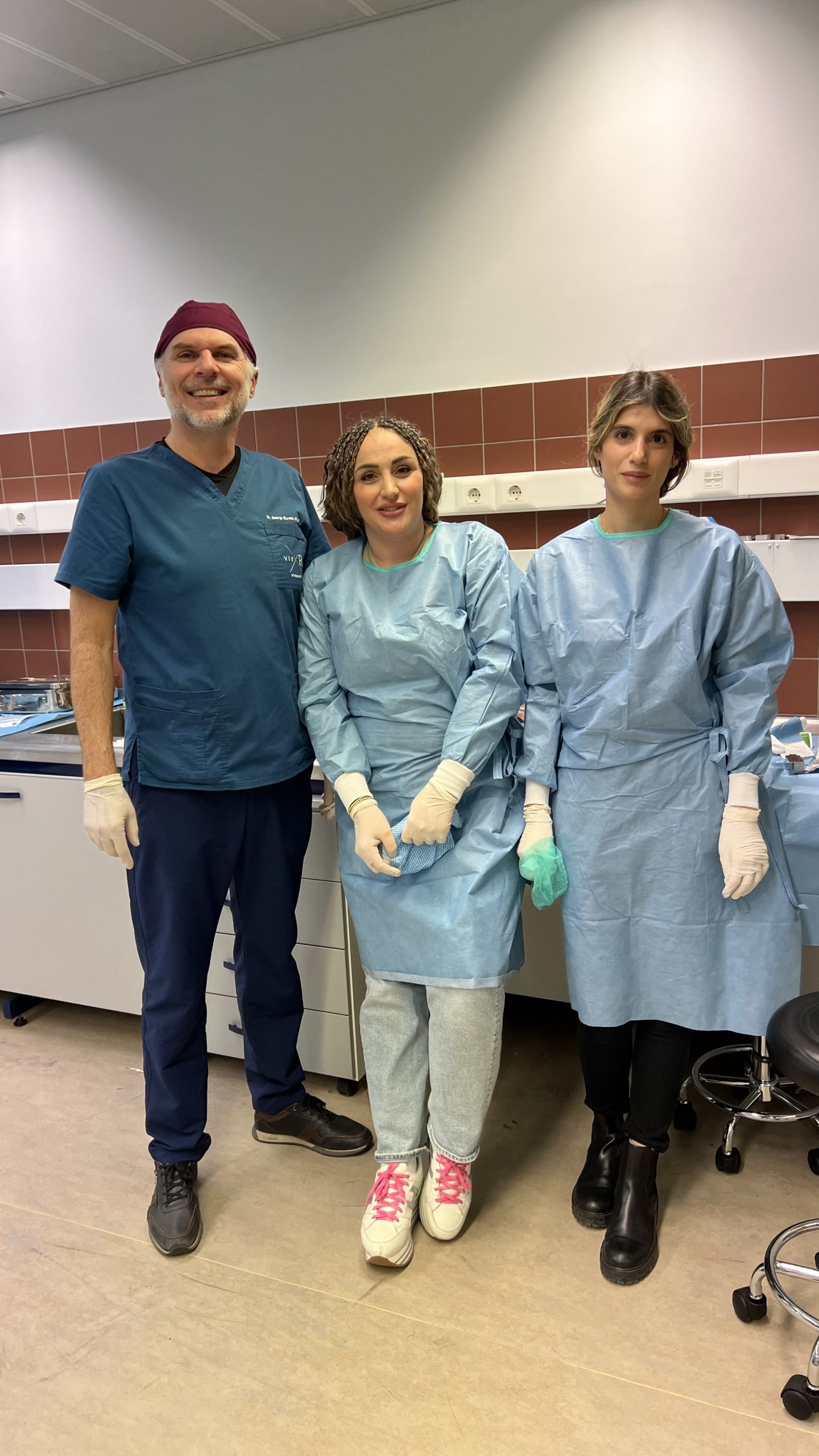 Faculty group photo during the rhinoplasty cadaver workshop at the University of Patras in November 2024